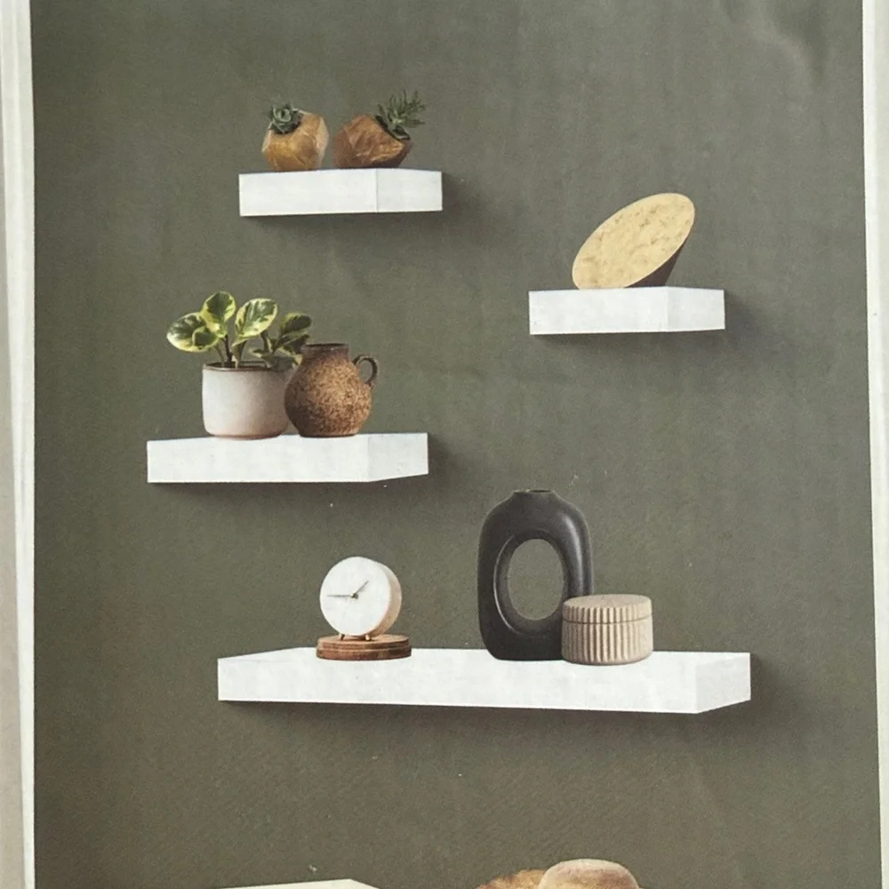 Belle Maison Floating Shelves 4 pc Set in WHITE